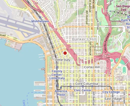 Map showing Harumama Ramen + Sushi - Little Italy