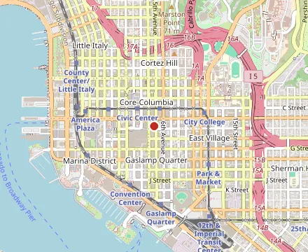 Map showing The Waves Taco Club