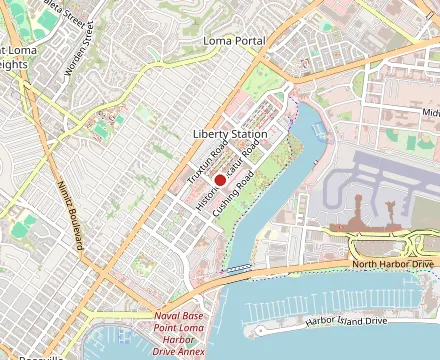 Map showing Hawaiian Fresh Seafood Liberty Station